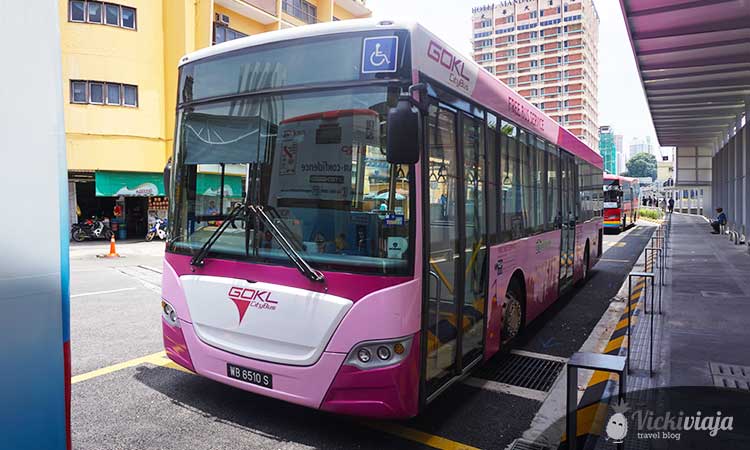 Riding a free bus in Kuala Lumpur, Pink bus