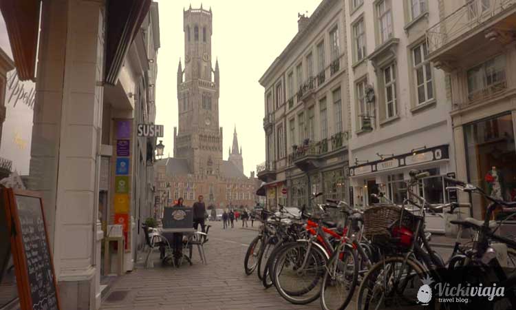 Bruges, Belfort, Tower, Market Square, bikes, bruges vs ghent