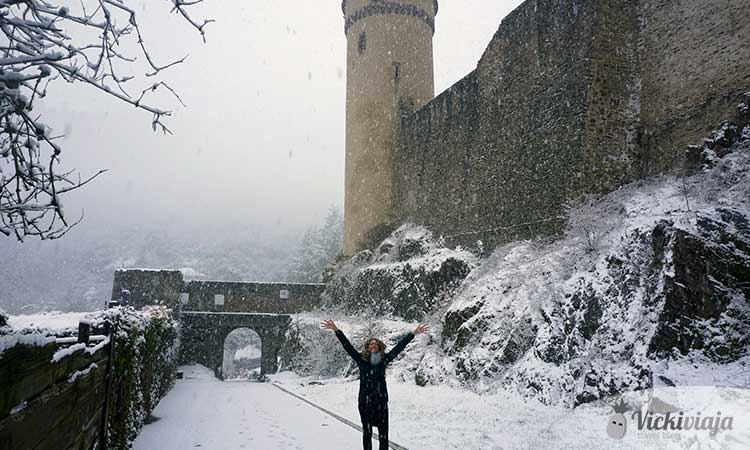 Vianden Castle, Snow, fun