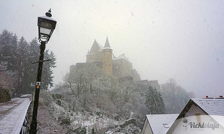 Vianden Castle, Luxembourg, Snow