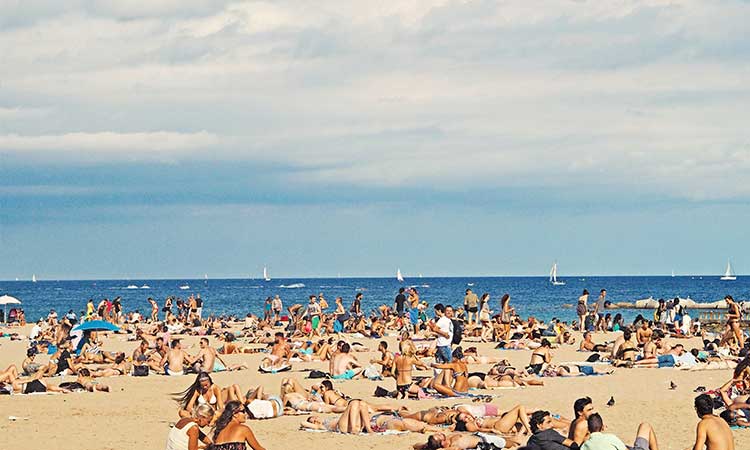 Barceloneta Beach, Barcelona, Crowded