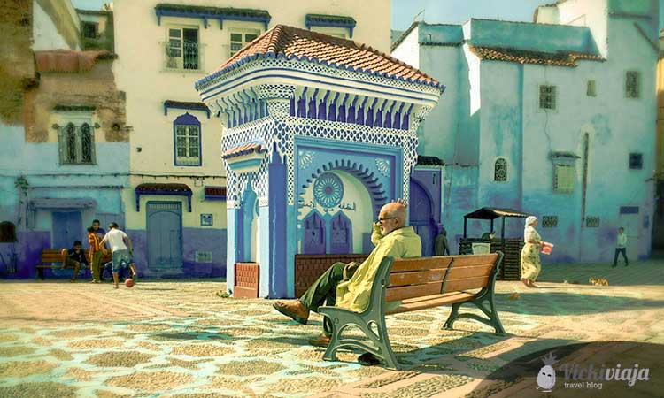 Chefchaouen Square, blue square, Morocco