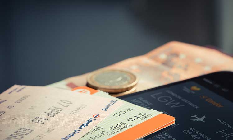 Boarding pass and tickets, printed, travel