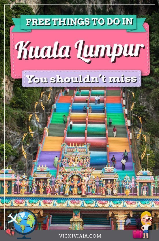 Are you visiting Kuala Lumpur on a budget? Here you can find the best free things to do in Kuala Lumpur that you shouldn't miss. Including many helpful KL travel tips. #Malaysia #Itinerary #KL #Vickiviaja