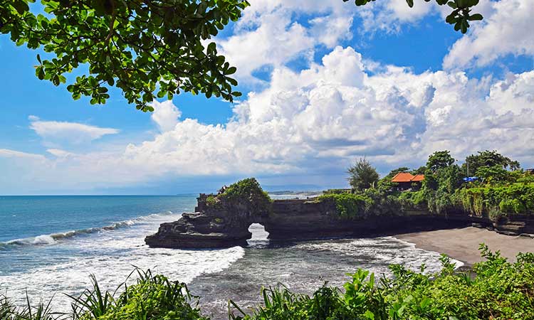 Uluwatu, cliffs and temple in Uluwatu, beach in Bali