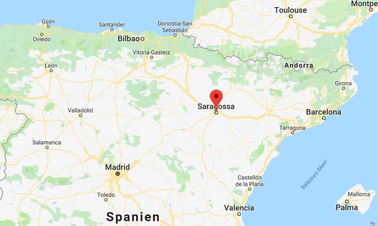 Wo liegt Saragossa, Saragossa Karte Spanien