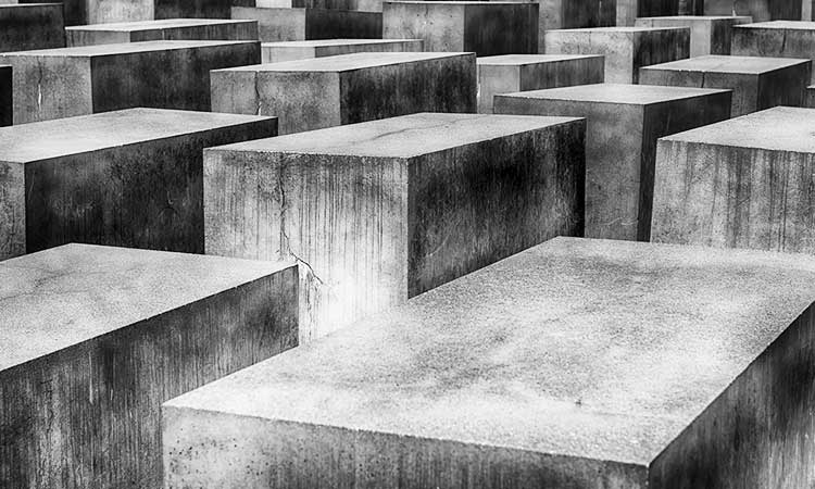 black and white stones of the Holocaust Memorial in Berlin