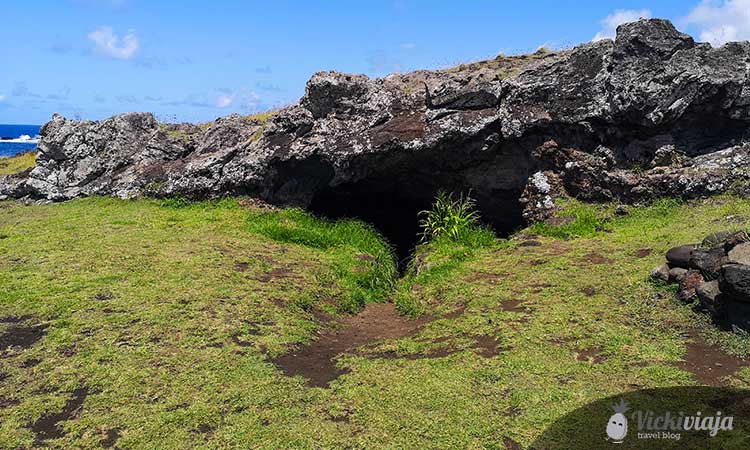 Stone entrance at Akahanga, Rapa Nui